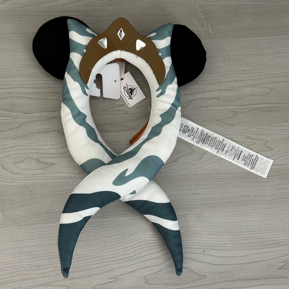 NEW Disney Star Wars Ahsoka Tano Ears Womens OS White Blue Cosplay Headband